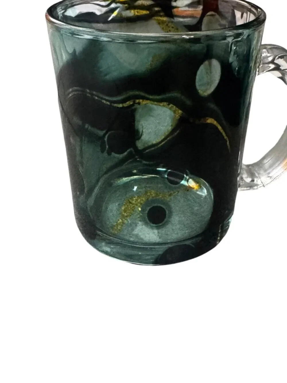 Marble Art Glass Coffee Mug 11 oz